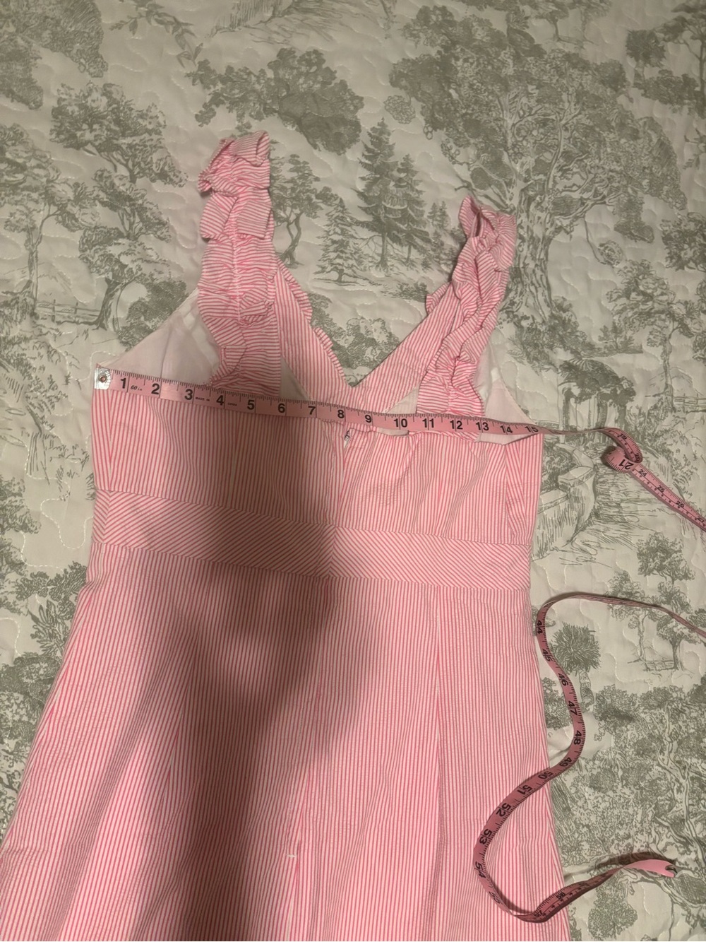 Lilly Pulitzer sz 8 Phoebe Pink White stripe Mini Dress Sundress seersucker - Picture 6 of 15